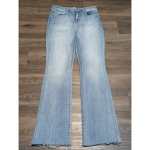 L'AGENCE Ruth High Rise Straight Jeans Summit Blue Raw Hem Size 30 2649HZNR